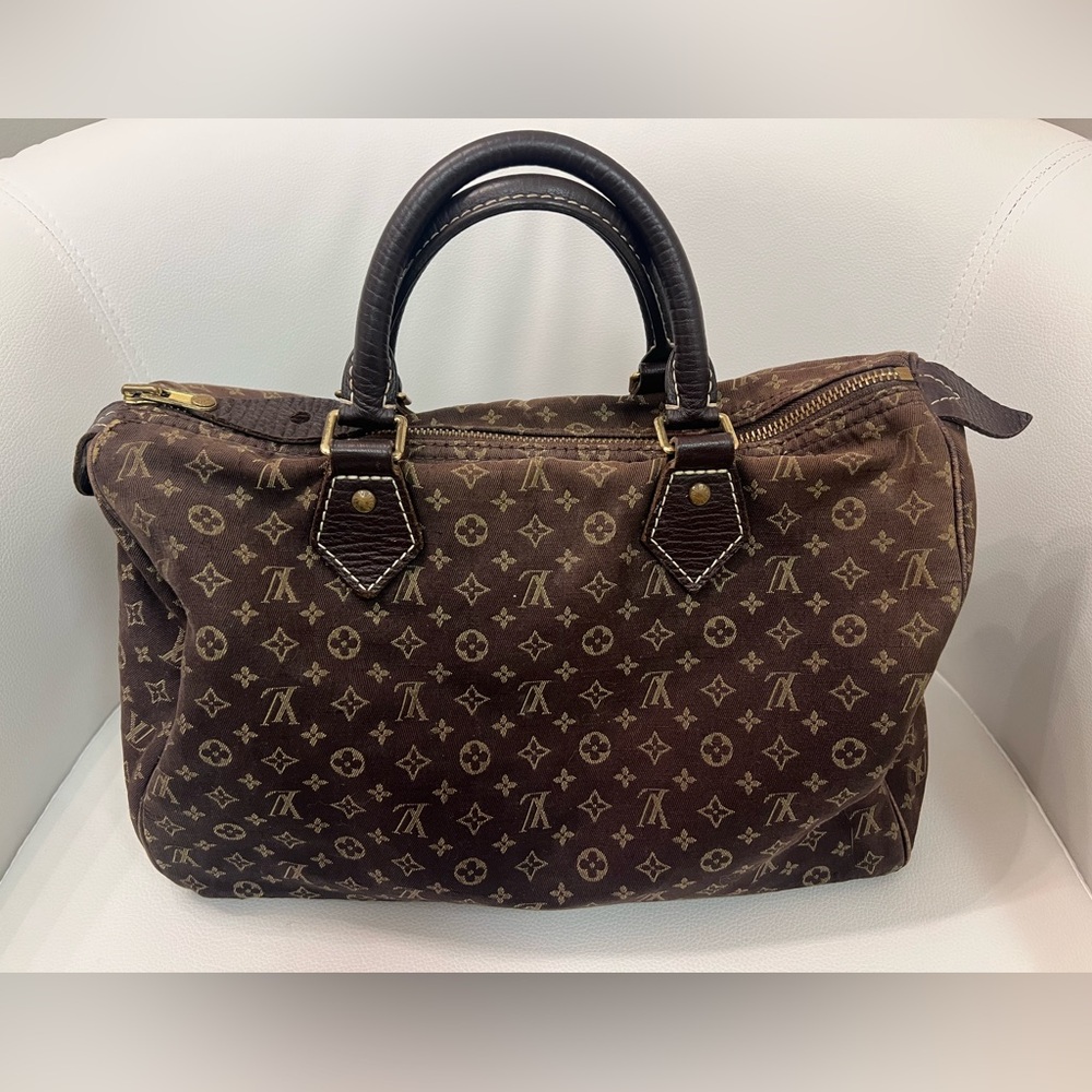 Louis Vuitton Brown Mini Lin Monogram Speedy - Picture 2 of 10